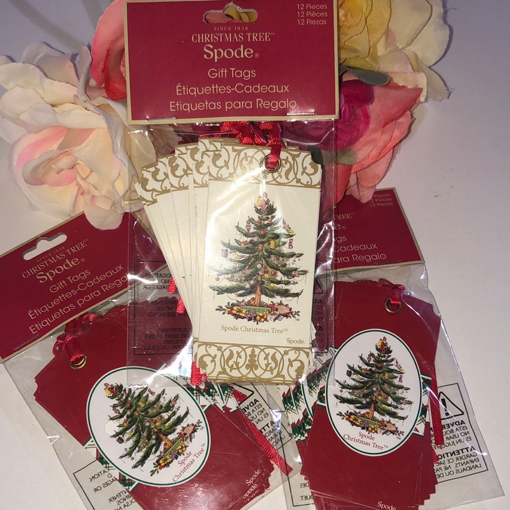Spode Christmas Tree Gift Tags 12 Piece Holiday Wrapping Table Decor NWT